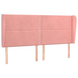 Foto van Vidaxl hoofdbord met randen 163x23x118/128 cm fluweel roze