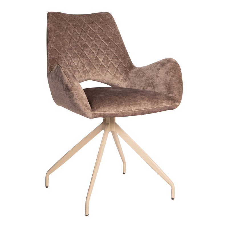 Foto van Ptmd ubi grey dining chair vogue 5 stone beige legs