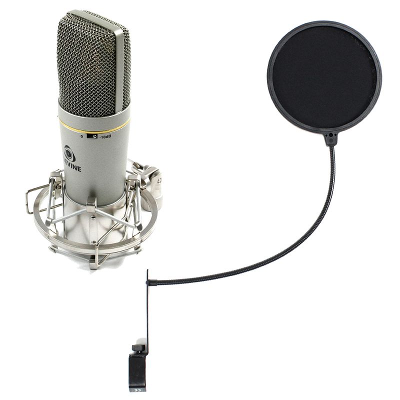 Foto van Devine bm-600 grootmembraan condensatormicrofoon met popfilter