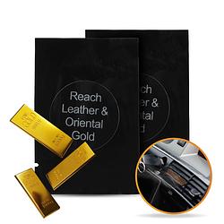 Foto van R2b® autoparfum navulling - rijk leer & oosters goud - 2 stuks - auto geurverfrisser - luchtverfrisser - autogeur