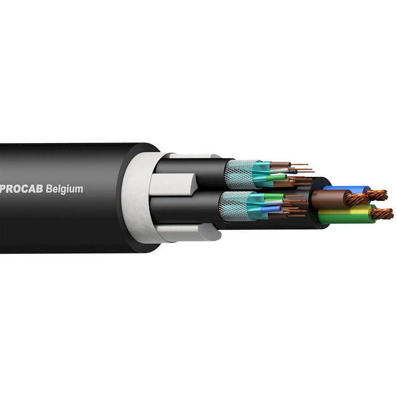 Foto van Procab pnc2527/1 hybride power/netwerk kabel 2x cat7 + 3g2.5 (per meter)