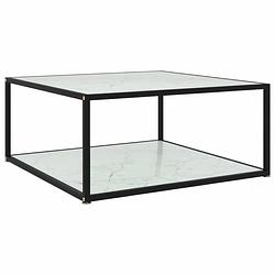 Foto van Vidaxl salontafel 80x80x35 cm gehard glas wit