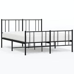 Foto van The living store bedframe klassiek - robuust staal - 196 x 142 x 90 cm - zwart