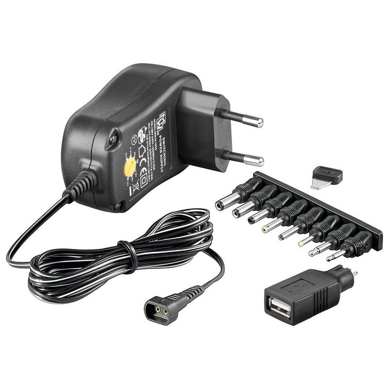 Foto van Ecofvriendelijke universele voeding 1000 ma 3-12 v met 8 dc + 1 usb-adapter power plug