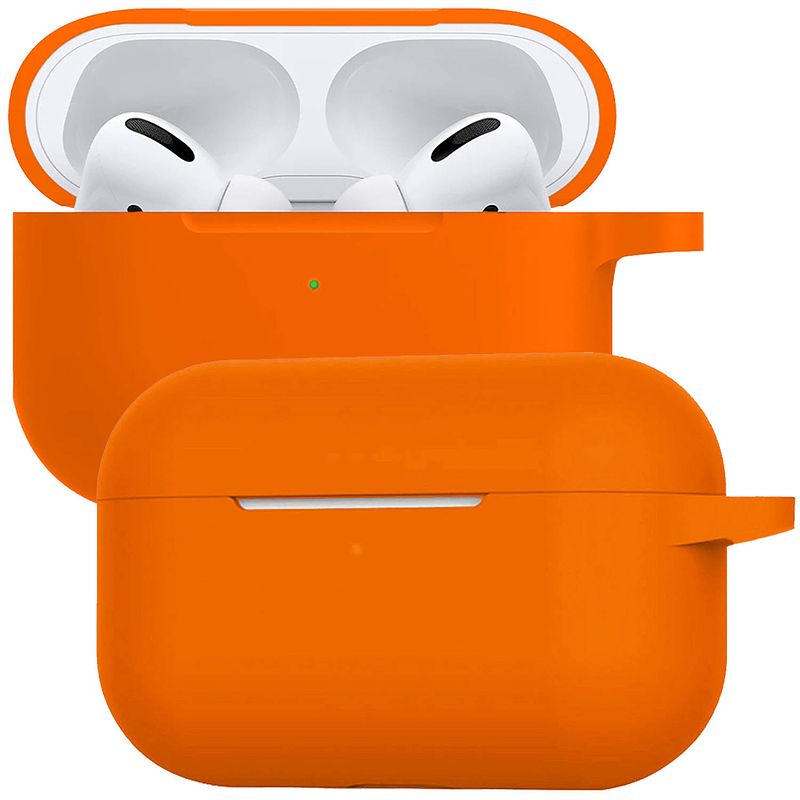 Foto van Basey siliconen hoesje geschikt voor airpods pro case hoes - geschikt voor airpods pro hoesje cover - oranje