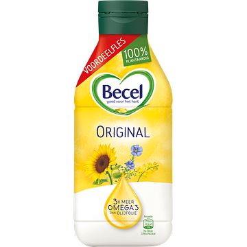 Foto van Becel original bakboter vegan en 100% plantaardig met omega 3 voordeelfles 750ml bij jumbo