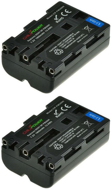 Foto van Chilipower np-fm500h accu voor sony - 1800mah - 2-pack