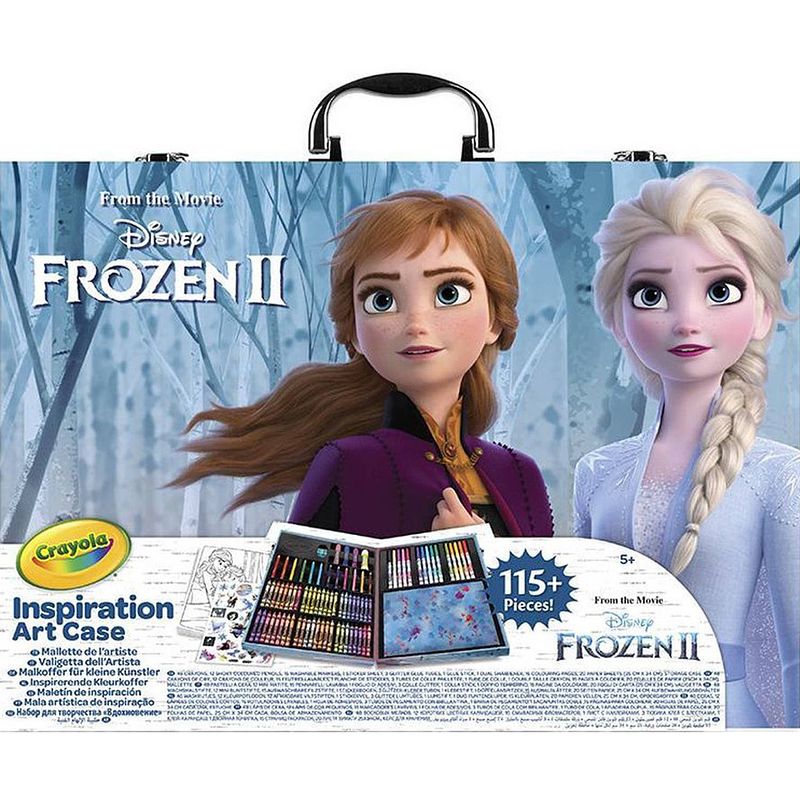 Foto van Crayola kleurkoffer disney frozen ii blauw/wit 113-delig