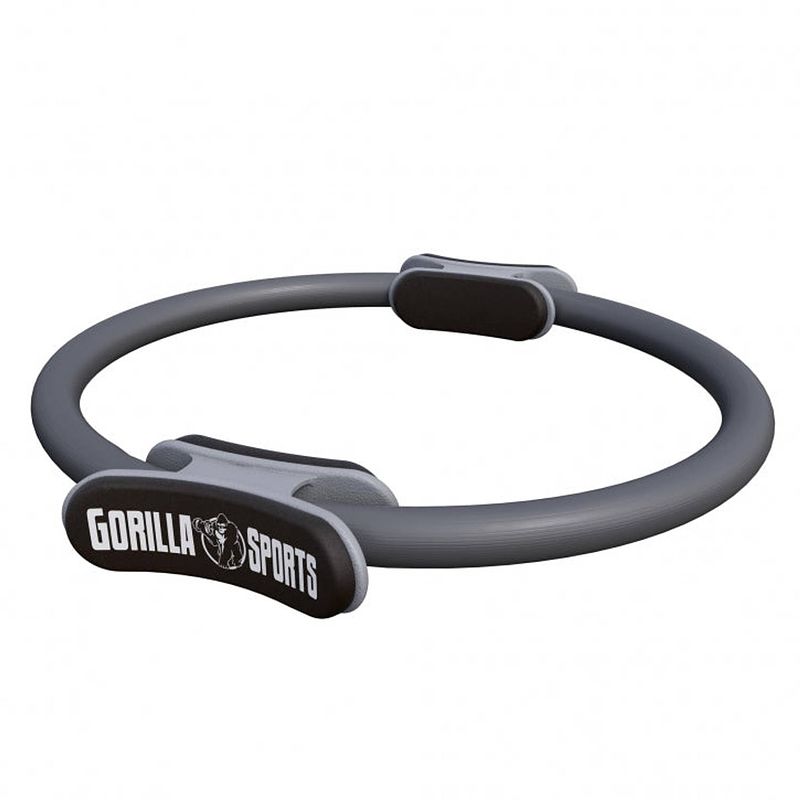 Foto van Gorilla sports pilates ring - grijs - yoga ring - fitness ring - pilates circle - 36 cm