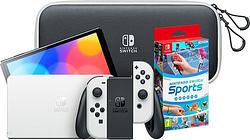 Foto van Nintendo switch oled wit + nintendo switch sports + hoesje