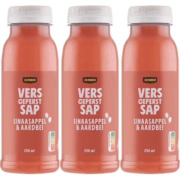 Foto van Jumbo vers sap sinaasappel & aardbei 3 x 250ml