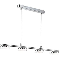 Foto van Led hanglamp - trion renny - 16w - warm wit 3000k - rechthoek - mat chroom - aluminium