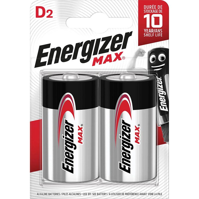 Foto van Energizer batterijen max d, blister van 2 stuks