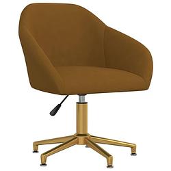 Foto van The living store eetstoelen a - keukenstoelen - 63x56x(76-88) cm - bruin fluweel