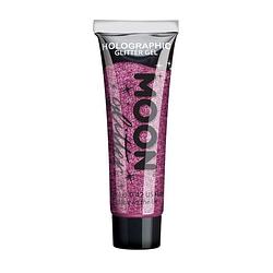 Foto van Moon creations glitter holografische glittergel 12 ml roze