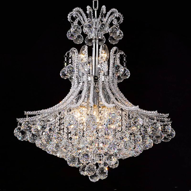 Foto van Lumilamp kroonluchter ø 62x63 cm transparant ijzer hanglamp chandelier kristal lamp transparant hanglamp chandelier