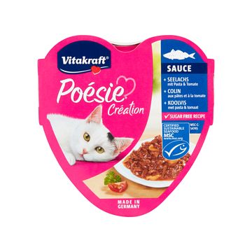 Foto van Vitakraft poesie creation sauce koolvis met pasta & tomaat 85g bij jumbo