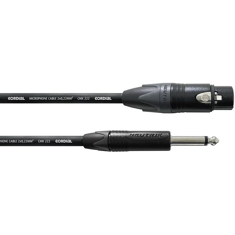 Foto van Cordial cpm 5 fp xlr adapterkabel [1x xlr-bus - 1x jackplug male 6,3 mm] 5.00 m zwart