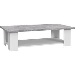 Foto van Pilvi salontafel 2 dienbladen - eigentijdse stijl - melaminedeeltjes - wit en licht betondecor - l 110 x d 60 x h 31 cm