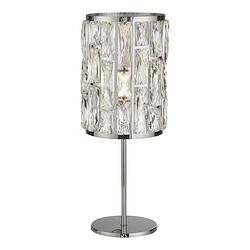 Foto van Stijlvolle landelijke tafellamp - bussandri exclusive - zilver - voor binnen - l: 19.5cm - e14