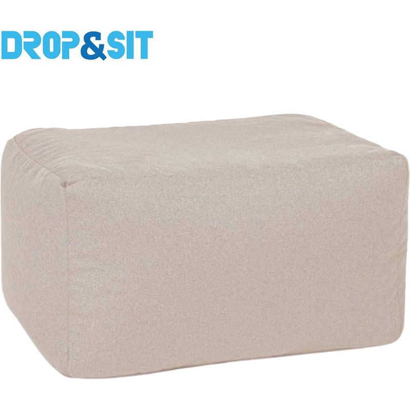 Foto van Drop & sit poef duurzaam - beige - 55x75x45cm