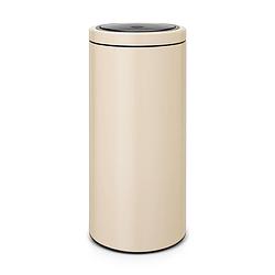 Foto van Brabantia touch bin flat top afvalemmer 30 liter met kunststof binnenemmer - almond