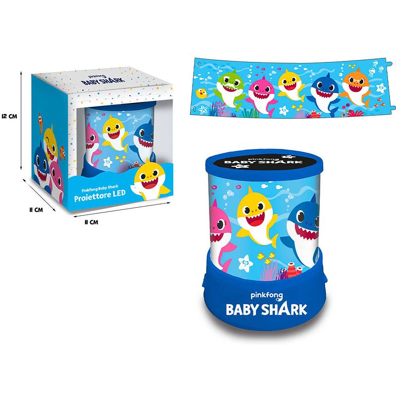 Foto van Baby shark projectorlamp - 12 x ø 11 cm - blauw