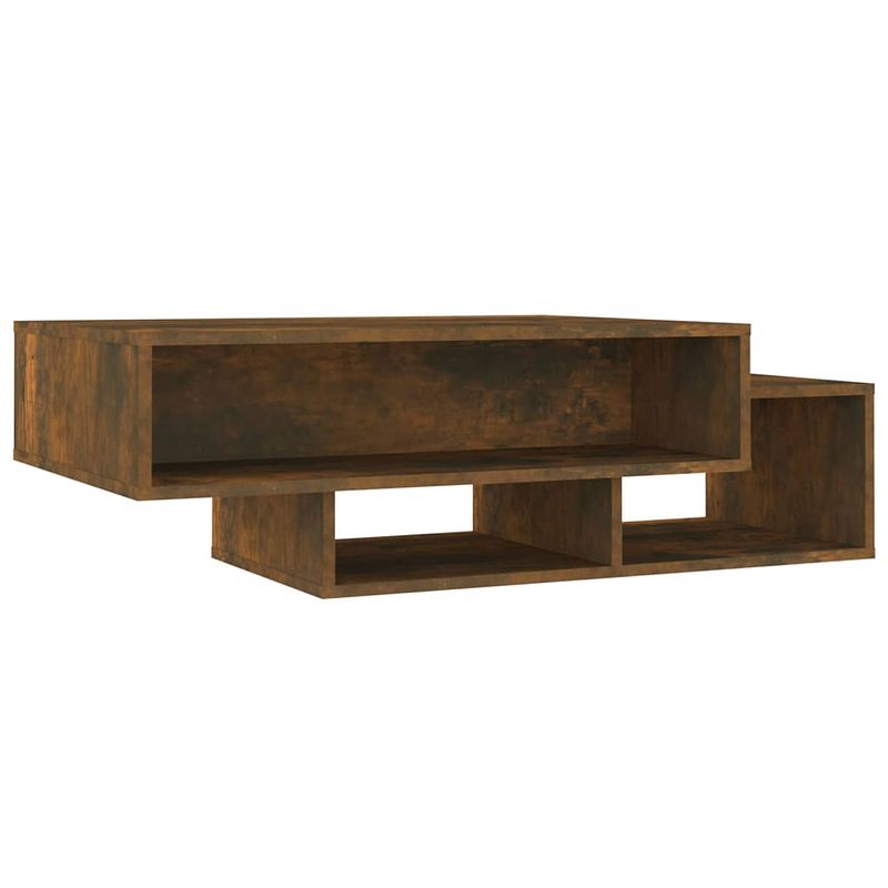 Foto van The living store salontafel rechtlijnig gerookt eiken - 105x55x32cm - 3 vakken