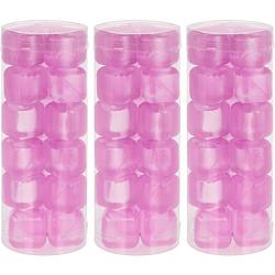 Foto van 54x roze ijsblokjes/ijsklontjes van kunststof/plastic - ijsblokjesvormen