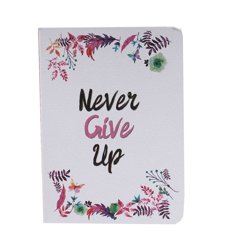 Foto van Tesoro schrift never give up wit 14 cm