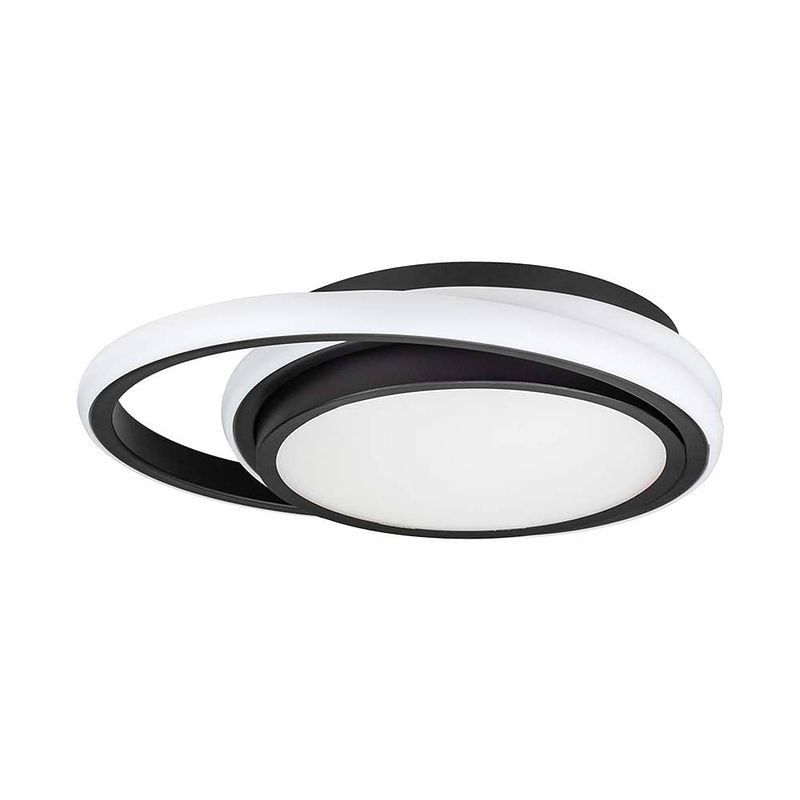 Foto van V-tac vt-7783-b designer plafondlamp - ip20 - zwarte behuizing - 24 watt - 2560 lumen - 4000k