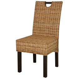 Foto van The living store kubu rattan eetkamerstoelen - 46 x 57 x 96 cm - natuurlijke rattan - mangohout - handgemaakt