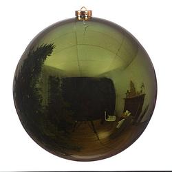 Foto van Grote raam/deur/kerstboom decoratie donkergroene kerstballen 20 cm glans - kerstbal