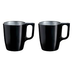 Foto van Set van 4x stuks koffie kopjes/bekers zwart 250 ml - bekers