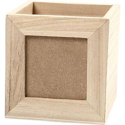 Foto van Creotime fotolijst/pennenbakje hout 10 cm blank per stuk