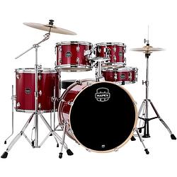 Foto van Mapex venus stage crimson red sparkle 5-delig drumstel incl. bekkens en hardware