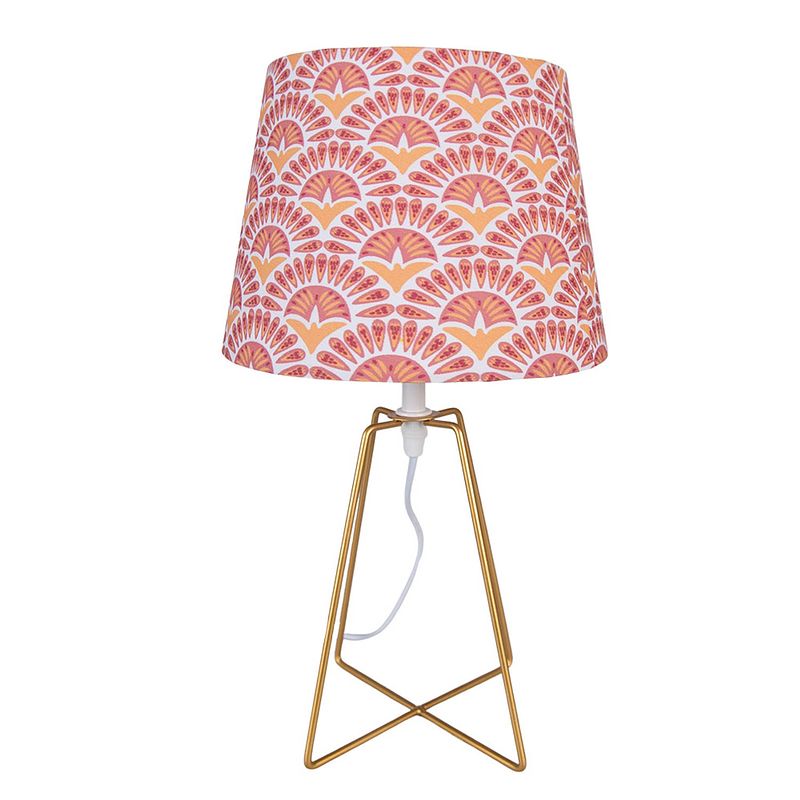 Foto van Haes deco - tafellamp - modern chic - bedrukte lamp, ø 20x35 cm - bureaulamp, sfeerlamp, nachtlampje