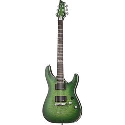 Foto van Schecter c-1 platinum satin green burst elektrische gitaar