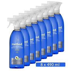Foto van Method duurzame ruitenreiniger spray - munt - voordeelverpakking 8 x 490 ml