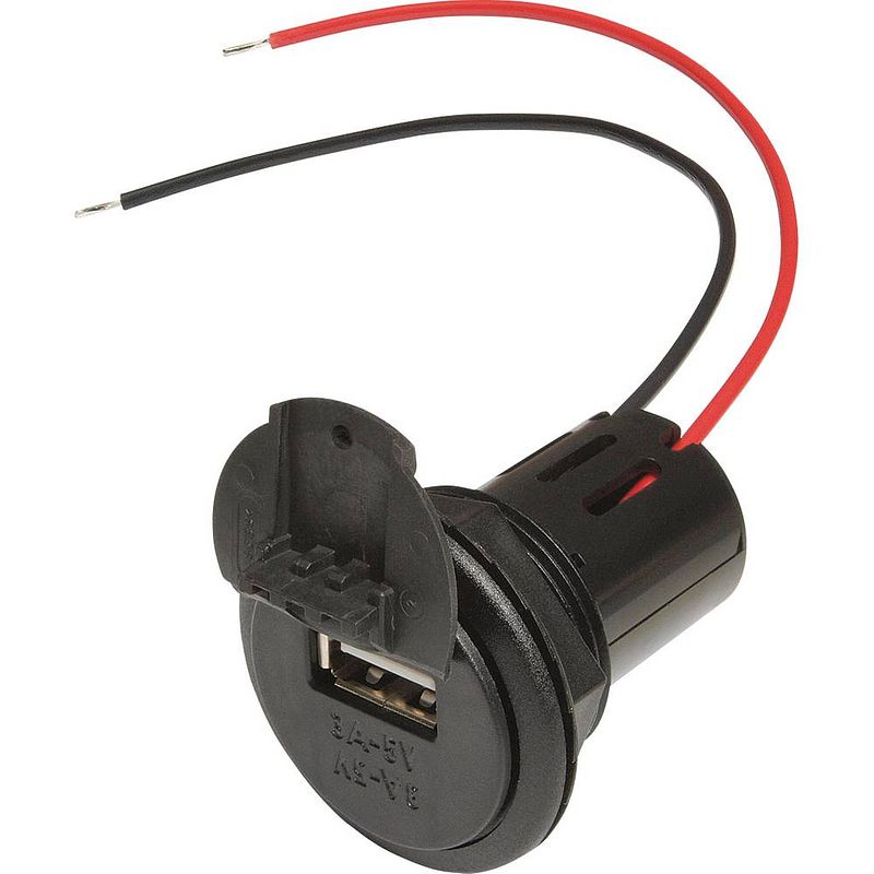 Foto van Procar 67331601 power usb inbouwstopcontact met deksel stroombelasting (max.): 3 a geschikt voor usb-a