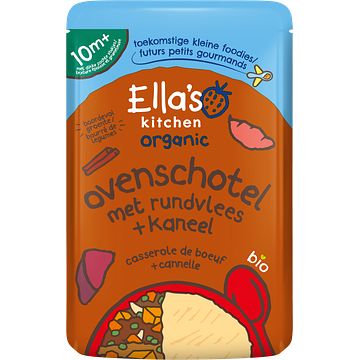 Foto van Ella'ss kitchen organic ovenschotel met rundvlees + kaneel 10+ maanden 190g bij jumbo