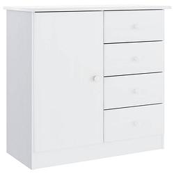 Foto van Vidaxl dressoir alta 77x35x73 cm massief grenenhout wit