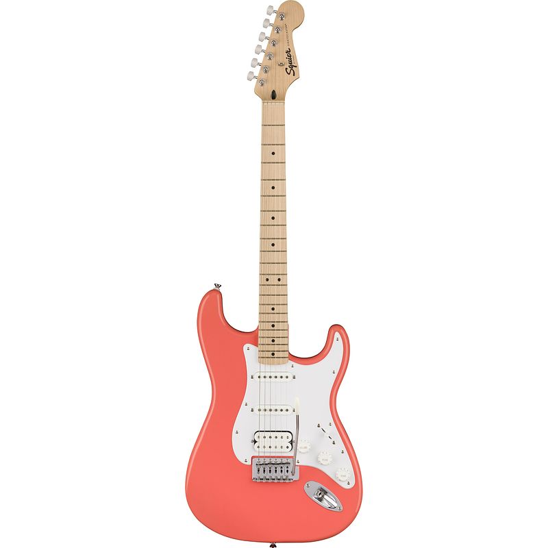 Foto van Squier sonic stratocaster hss mn tahitian coral elektrische gitaar