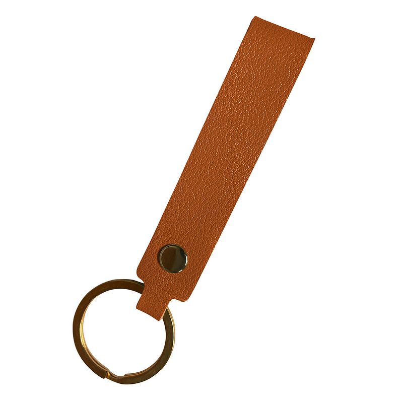 Foto van Basey sleutelhanger leer - leren sleutelhanger met sleutelhanger ring - bruin