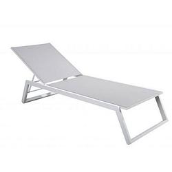 Foto van Yoi - mizu stackable lounger alu white/grey textilene