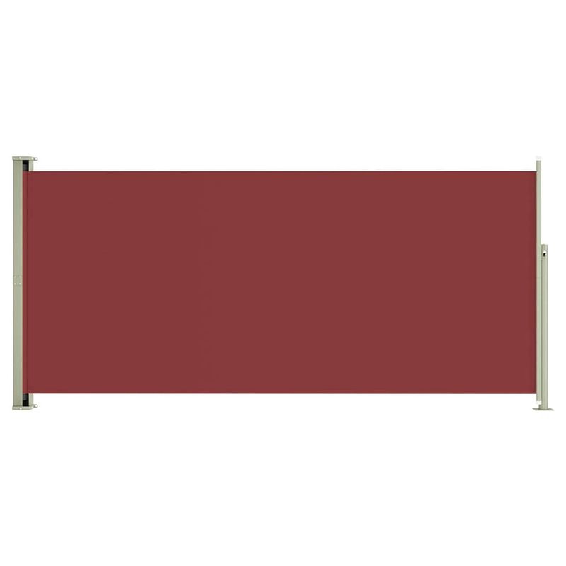 Foto van The living store zijscherm - uv- en scheurbestendig - polyester - automatische terugrolfunctie - rood - 140x(0-300) cm