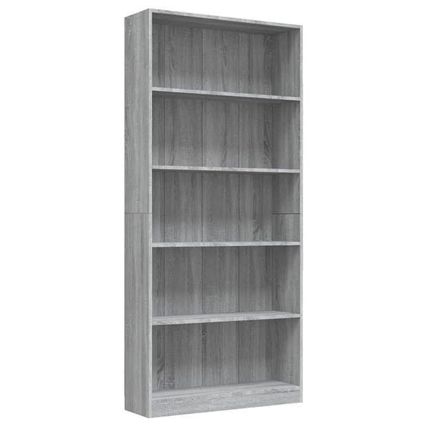 Foto van Vidaxl boekenkast 80x24x175 cm bewerkt hout grijs sonoma eikenkleurig