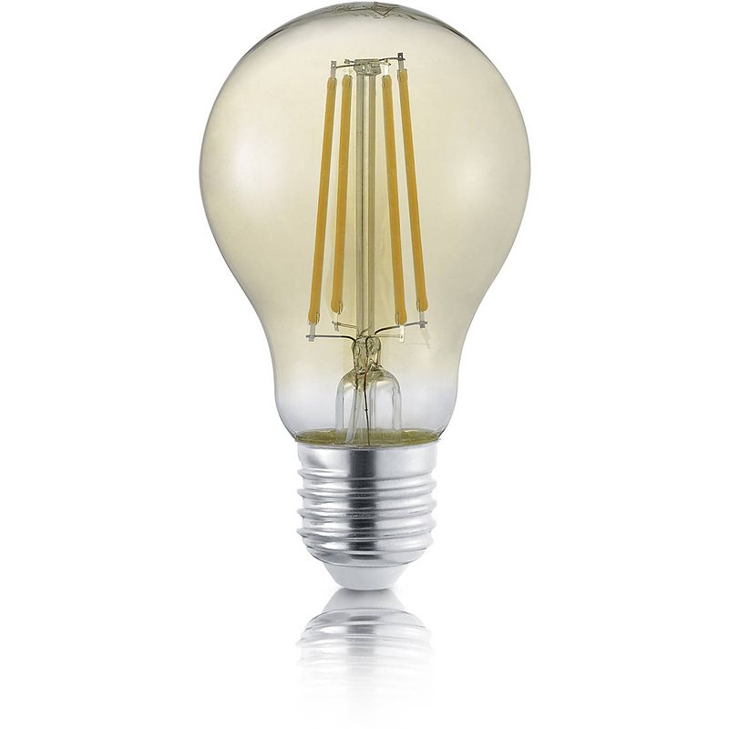 Foto van Led lamp - filament - trion limpo - e27 fitting - 8w - warm wit 2700k - dimbaar - amber - glas