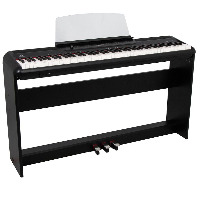 Foto van Fazley dp-250-bk + st1 digitale piano zwart