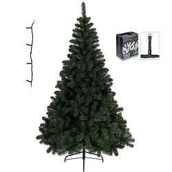 Foto van Kunst kerstboom imperial pine 120 cm met warm witte verlichting - kunstkerstboom